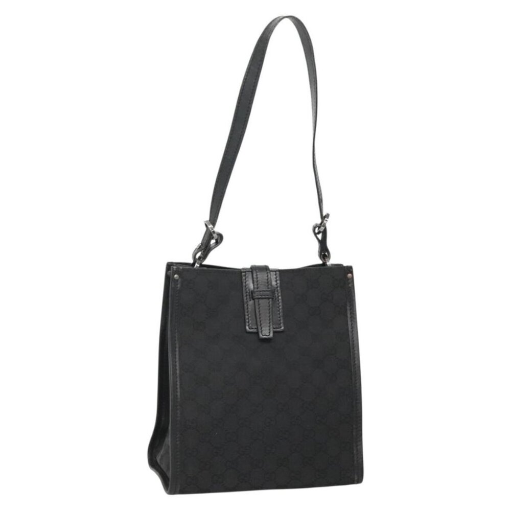 GUCCI GG Canvas Shoulder Bag Black Silver 110292 Auth ki5866 - Picture 1 of 16
